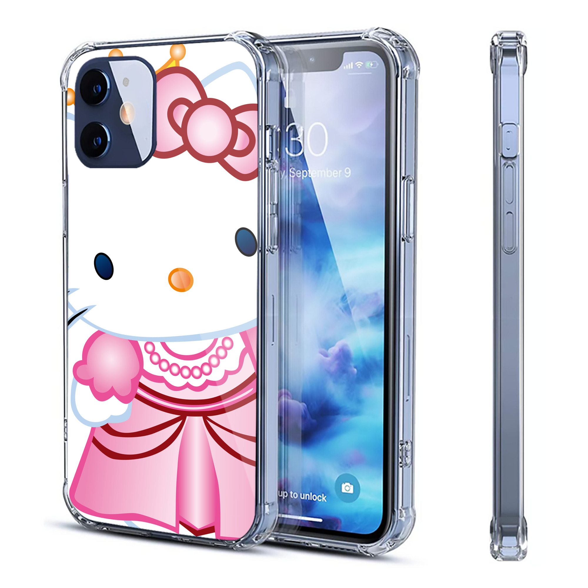 （画像用） Hello Kitty ハローキティ 【iPhone 12シリーズ対応】透明スマホケース（クリアソフトケース）